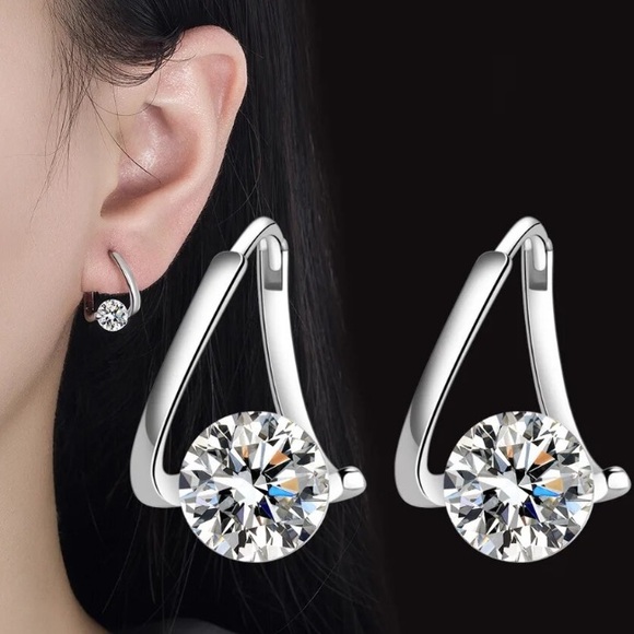 🌸 Elegant Sterling Silver Hoop Twisted Earrings - Picture 4 of 4